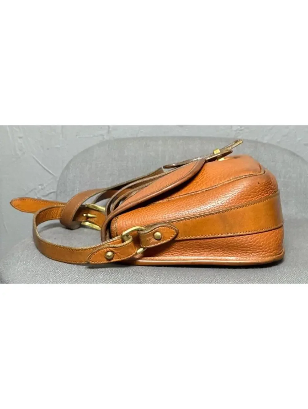 1980's Dooney & Bourke Equestrian Bag Caramel + British Tan AWL Pebbled Leather